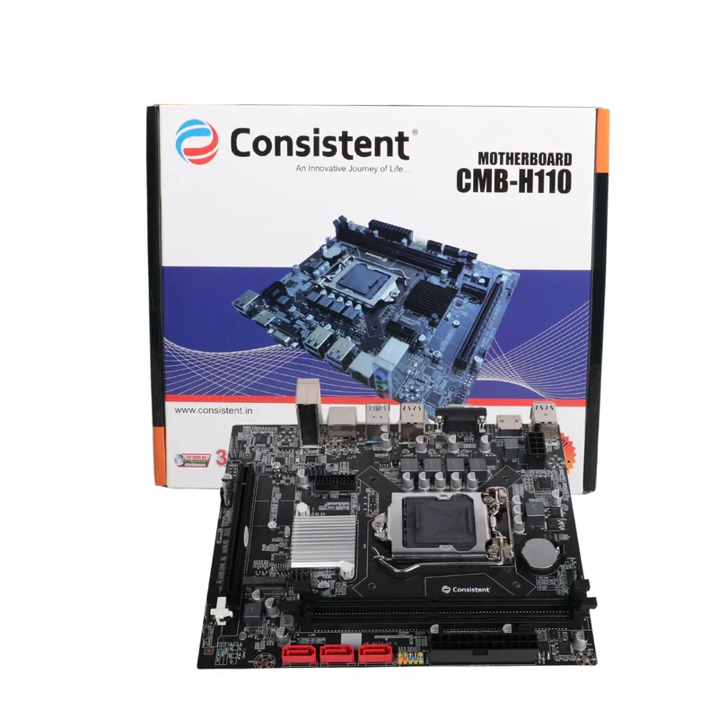 Consistent H-110 Motherboard 6th,7th,8th & 9th Gen i3, i5, i7, DDR4 Slots for RA